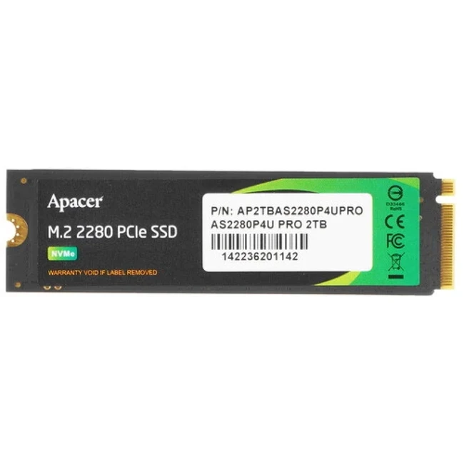 Внутренний жесткий диск Apacer AS2280P4U PRO AP2TBAS2280P4UPRO (SSD (твердотельные), 2 ТБ, M.2, PCIe)