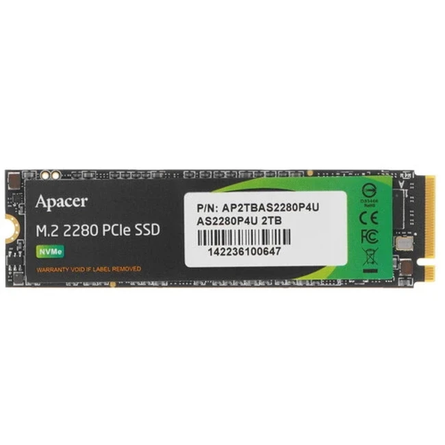 Внутренний жесткий диск Apacer AP2TBAS2280P4U (SSD (твердотельные), 2 ТБ, M.2, PCIe)