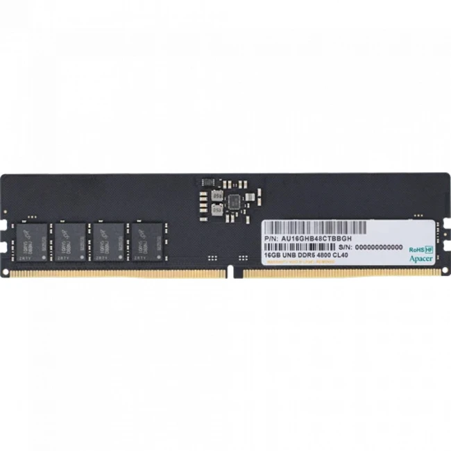 ОЗУ Apacer AU16GHB48CTBBGH DIMM, DDR5, 16 Гб, 4800 МГц