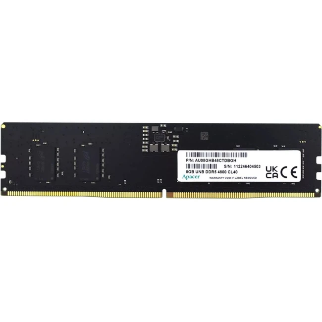 ОЗУ Apacer AU08GHB48CTDBGH (DIMM, DDR5, 8 Гб, 4800 МГц)