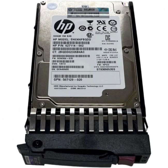 Серверный жесткий диск HPE 300GB 6G SAS 15K rpm SFF (2.5-inch) Enterprise 627117-B21 (HDD, 2,5 SFF, 300 ГБ, SAS)