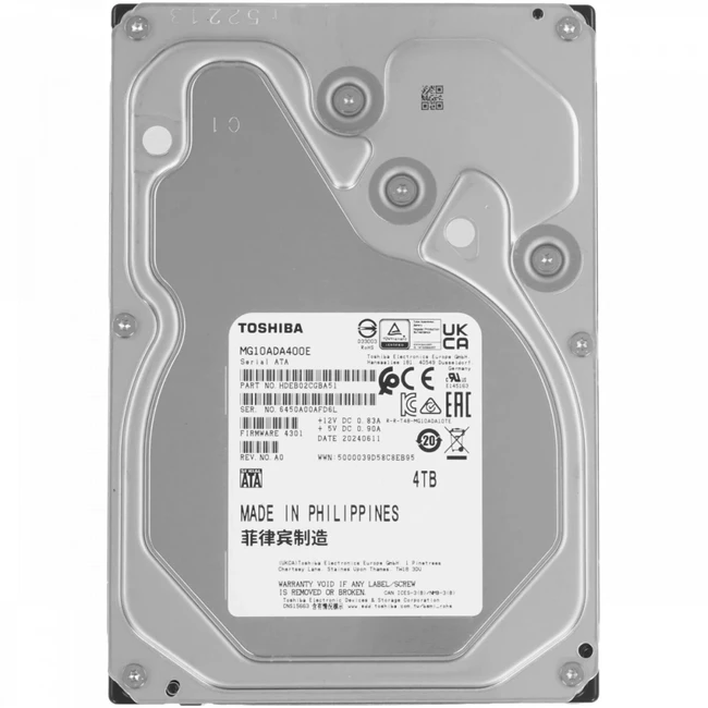 Серверный жесткий диск Toshiba MG10ADA400E HDD, 3,5 LFF, 4 ТБ, SATA