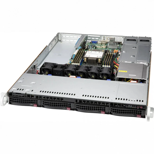 Сервер Supermicro CSE-815TQC-R504WB 1U815X12SPW-001 1U Rack, Xeon Silver 4310, 2100 МГц, 12, 18, 2 x 32 ГБ, LFF 3.5", 2x 960  ГБ