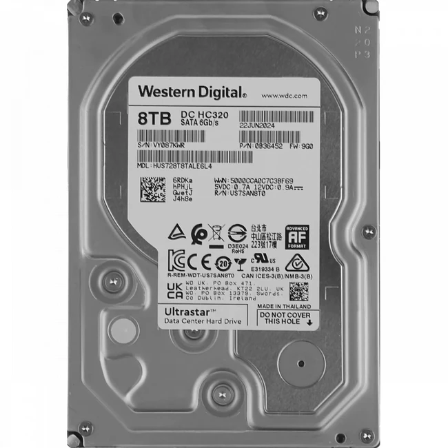 Серверный жесткий диск HGST Ultrastar 7K8 HUS728T8TALE6L4 HDD, 3,5 LFF, 8 ТБ, SATA