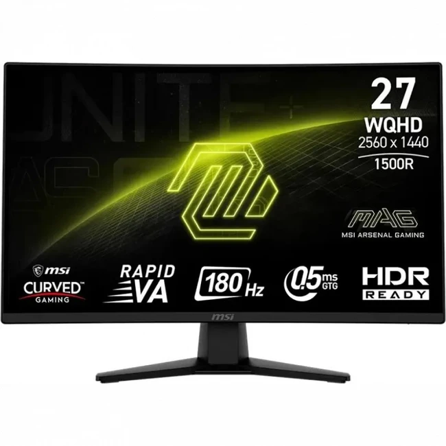 Монитор MSI MAG 274CQF Black Curved 9S6-3CE31T-015 27 ", VA, Quad HD 2560x1440 (16:9), 180 Гц