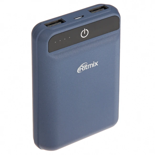 Внешний аккумулятор (Power Bank) Ritmix RPB-10003L 10000mAh RPB-10003L Smoky Blue (10000 мАч, Синий)