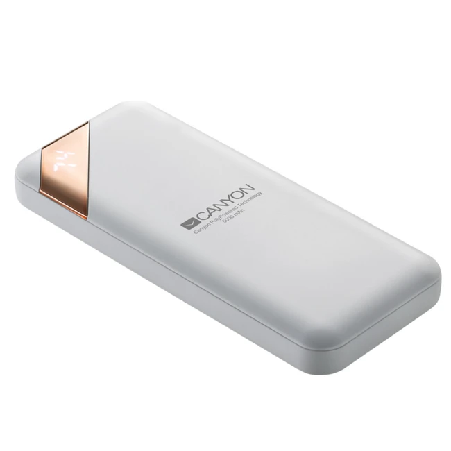 Внешний аккумулятор (Power Bank) Canyon 5000mAh  Li-poly battery CNE-CPBP5W 5000 мАч, Белый