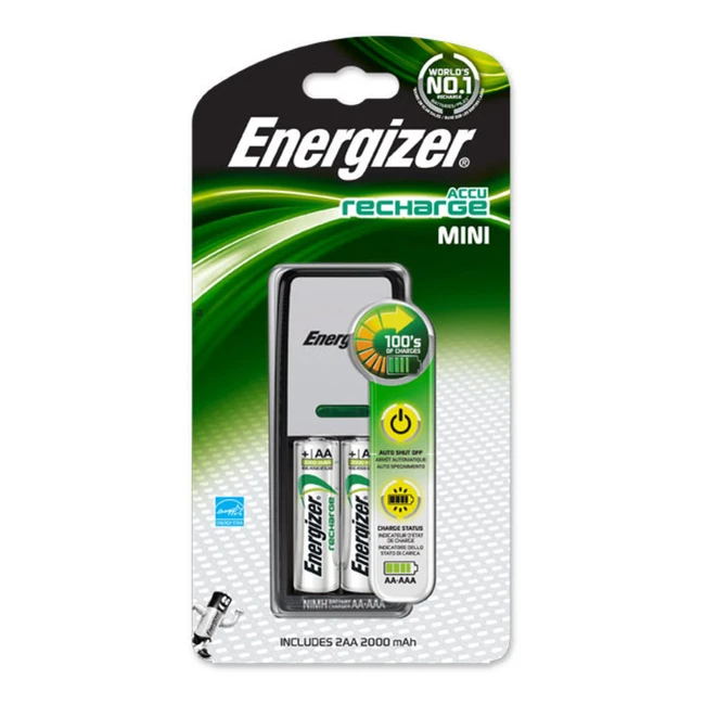 Аксессуары для смартфона Energizer Зарядное устройство ENERGIZER Mini + 2 Аккум 2000 mAh предзаряженные