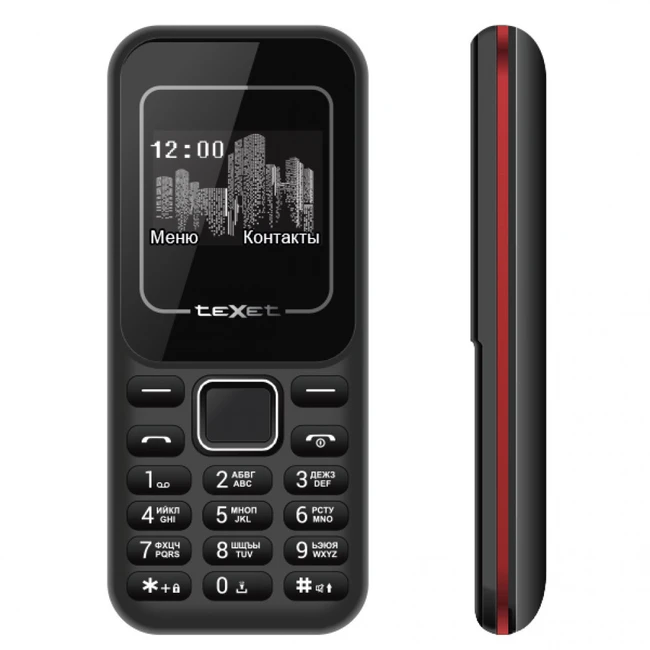Мобильный телефон TeXet TM-120 черно-красный TM-120-BLACK