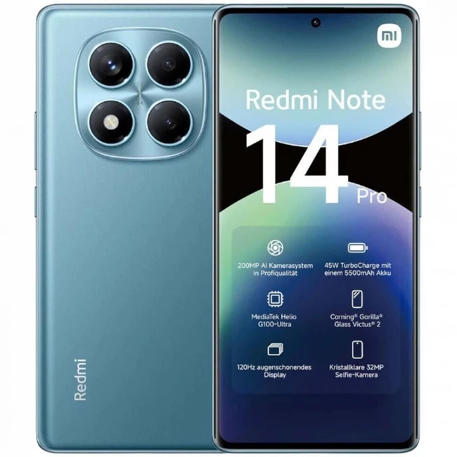 Смартфон Xiaomi Redmi Note 14 Pro 4G 12/256Gb Ocean Blue 61390 256 Гб, 12 Гб