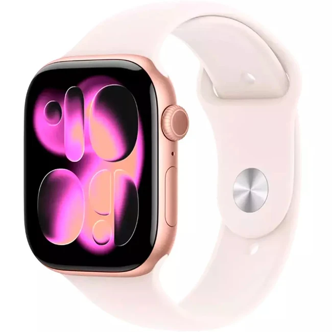 Apple Watch Series 11 GPS 46mm Rose Gold Aluminium Case with Light Blush Sport Band - M/L MEV74RK/A