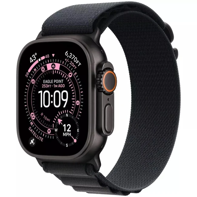 Apple Watch Ultra 3 GPS + Cellular 49mm Black Titanium Case with Black Alpine Loop - Small MF0Q4QR/A
