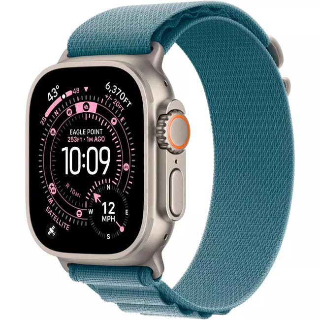 Apple Watch Ultra 3 GPS + Cellular 49mm Natural Titanium Case with Light Blue Alpine Loop - Small MEWK4QR/A