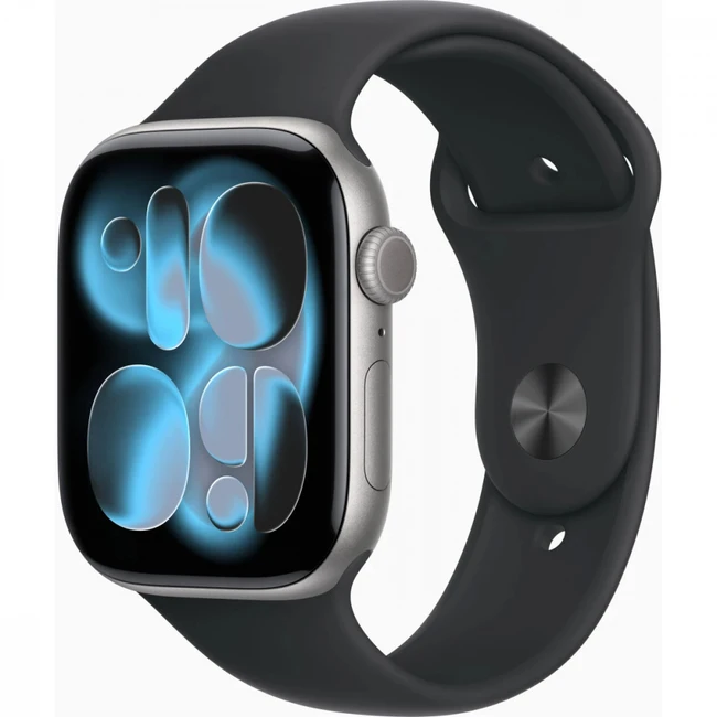 Apple Watch Series 11 46mm Space Grey Aluminium Case With Black Sport Band S/M MEV04X/A