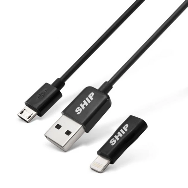 Кабель интерфейсный SHIP MICRO USB+Apple 8pin API08MUPBB