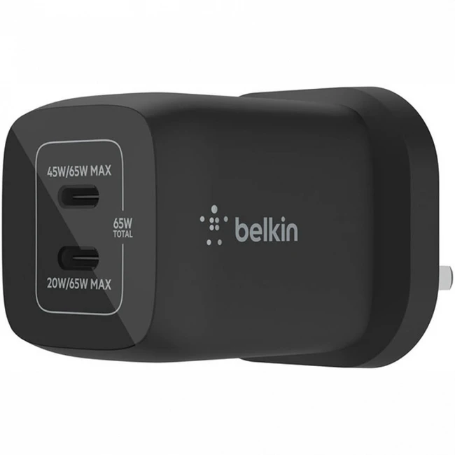 Belkin Dual USB-C GaN Charger Black WCH013vfBK 65