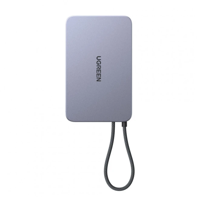 Внешний аккумулятор (Power Bank) UGREEN MagFlow Air Qi2 75983B 10000 мАч, Серый