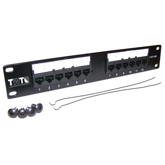 Патч-панель LANMASTER TWT-PP12UTP-10 (12 портов, UTP, Cat. 5e)