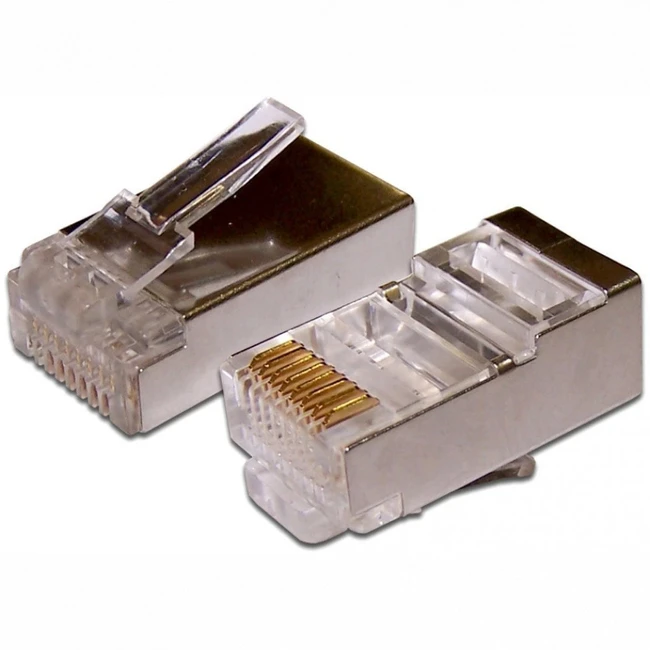 Коннектор LANMASTER Коннектор RJ45 STP 8P8C, универсальный, cat.5e, 100 шт. TWT-PL45/S-8P8C