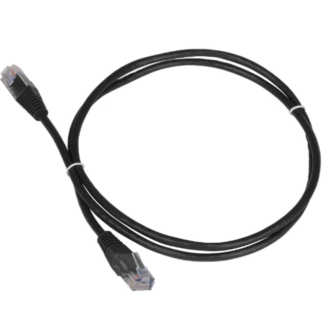 Патч-корд LANMASTER кат.5e, с заливными колпачками 1.0 м черный TWT-45-45-1.0-BK