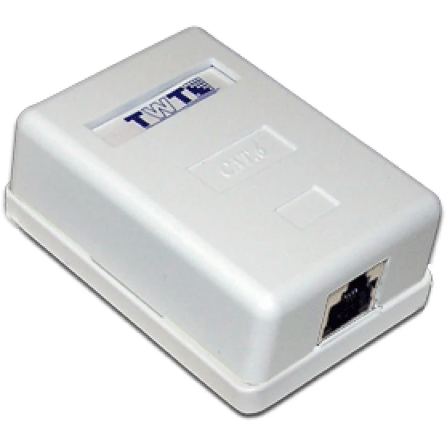 Аксессуар для кабельных сетей LANMASTER Настенная розетка TWT 1 порт RJ-45, категория 5е, белая, SM1-45-WH TWT-SM1-45-WH