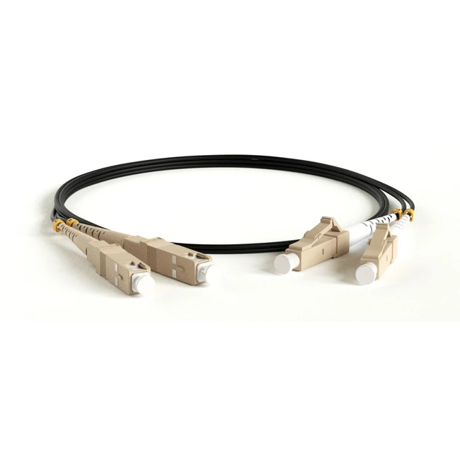 Оптический кабель Hyperline Кабель оптический LC-SC, duplex, 10G, LSZH, 5м, черный FC-D2-503-LC/PR-SC/PR-H-5M-LSZH-BK