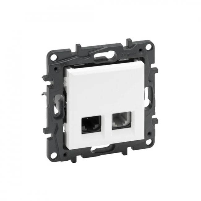 Сетевая розетка Legrand Информационная розетка одинарная, Niloe Step, 863156, RJ11+RJ45 Кат.6e UTP Белый