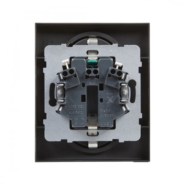 Аксессуар для кабельных сетей Legrand Розетка двойная 2х2К+З, Suno, 721426, 16А 250В с з/ш безвинт.зажим Антрацит