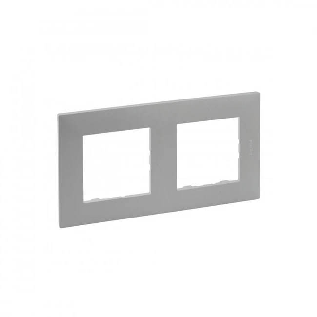 Аксессуар для кабельных сетей Legrand Рамка 2-постовая Niloe Step Алюминий 863392