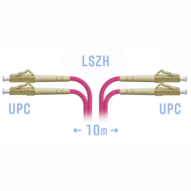 Оптический патч-корд SNR Патчкорд оптический LC/UPC-LC/UPC MM (OM4) Duplex 10 метров SNR-PC-LC/UPC-MM4-DPX-10m