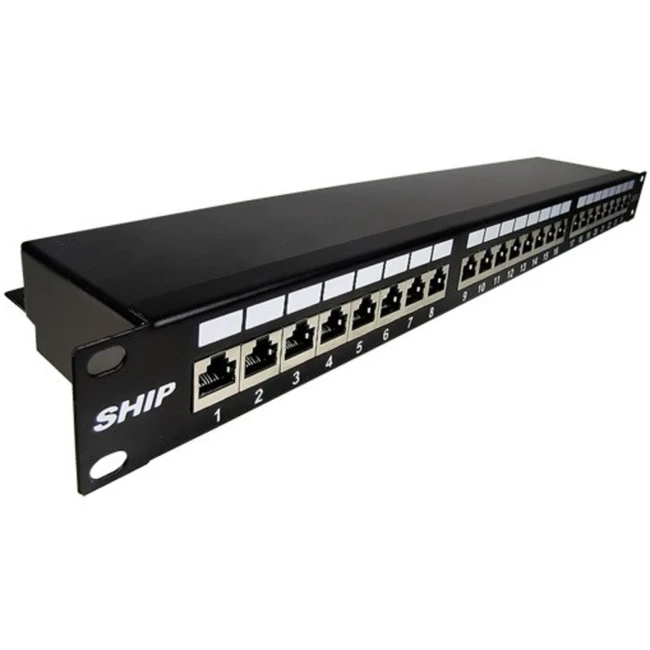 Патч-панель SHIP Патч Панель P199-24, 24 Порта, 1U, Cat.6, FTP. 24 порта, FTP, Cat. 6