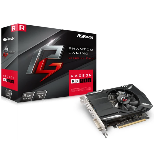 Видеокарта ASRock Phantom Gaming Radeon RX560 PHANTOM GR RX560 2G 2 ГБ