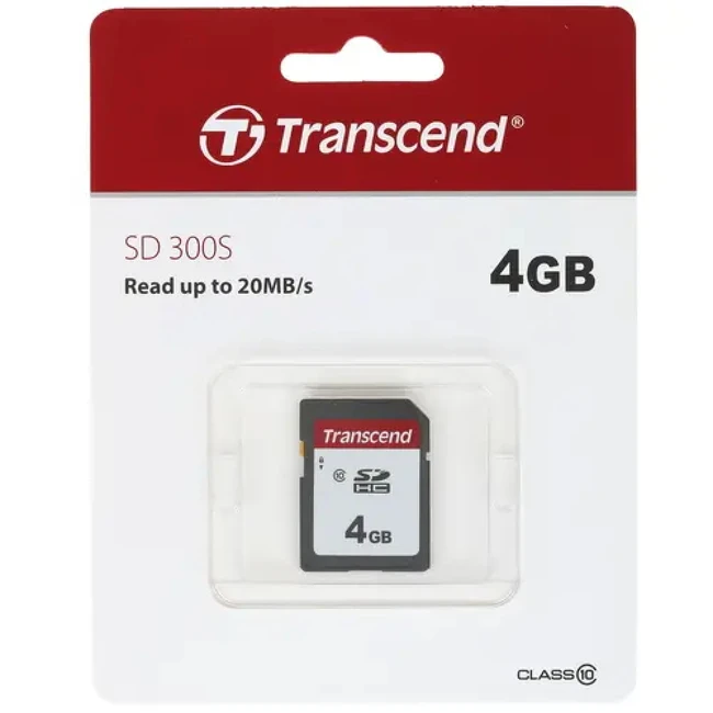Флеш (Flash) карты Transcend 300S SDHC[TS4GSDC300S] 4 ГБ