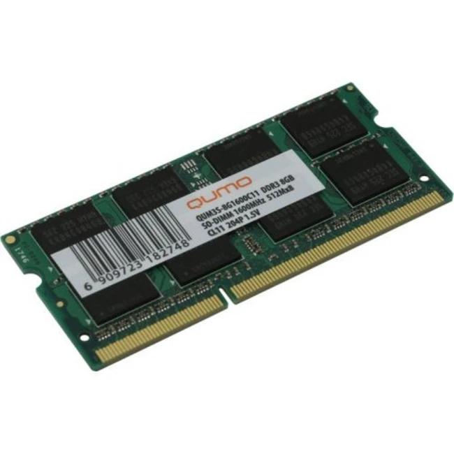 ОЗУ Qumo DDR3 SODIMM 8GB QUM3S-8G1600C11R SO-DIMM, DDR3, 8 Гб, 1600 МГц