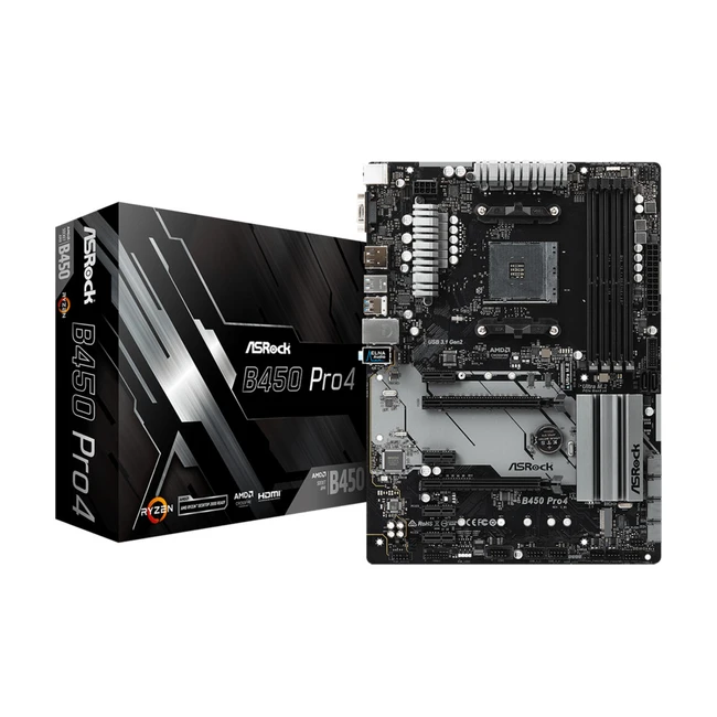Материнская плата ASRock B450 Pro4 B450 PRO4 (ATX, AMD AM4)