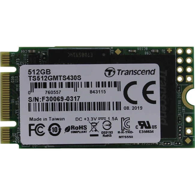 Внутренний накопитель Transcend TS512GMTS430S SSD (твердотельные), 512 ГБ, M.2, SATA
