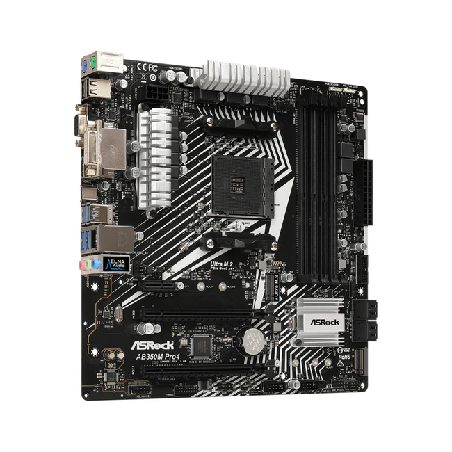 Материнская плата ASRock AB350M Pro4 R2.0 AB350MPRO4R2.0 (Mini-ATX, AMD AM4)