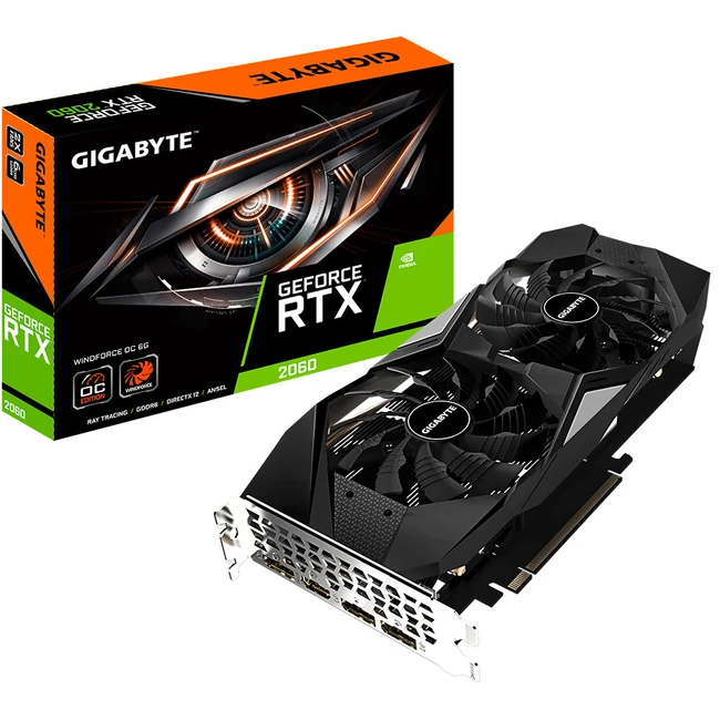 Видеокарта Gigabyte GeForce RTX 2060 WINDFORCE OC GV-N2060WF2OC-6GDV2.0 6 ГБ