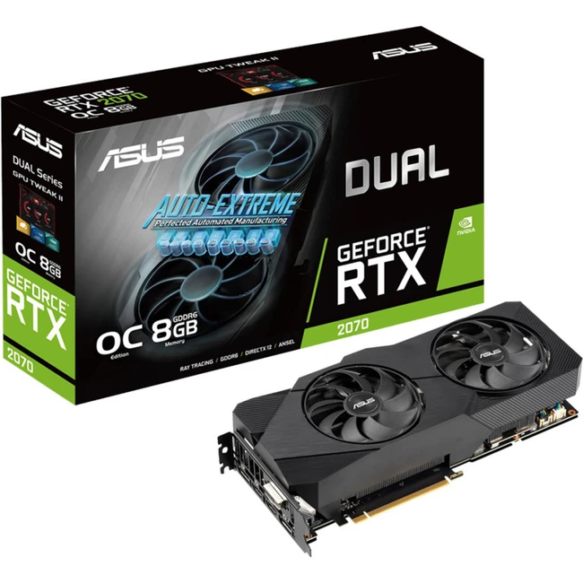 Видеокарта Asus Dual GeForce RTX 2070 EVO OC DUAL-RTX2070-O8G-EVO 8 ГБ