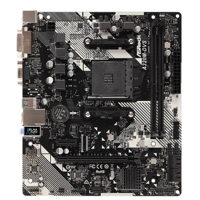 Материнская плата ASRock A320M-DVS R4.0 A320M-DVSR4.0 (Micro-ATX, AMD AM4)