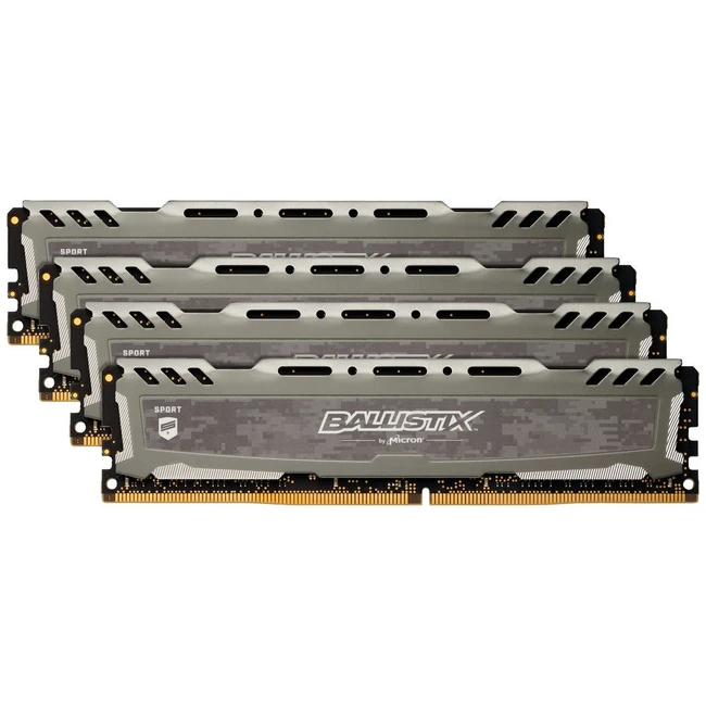 ОЗУ Crucial Ballistix Sport LT Gray 4x8Gb BLS4K8G4D26BFSBK (DIMM, DDR4, 32 Гб (4 х 8 Гб), 2666 МГц)