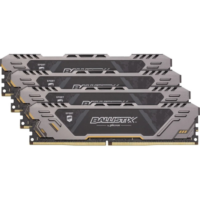 ОЗУ Crucial Ballistix Sport AT 32GB Kit (4 x 8GB) BLS4K8G4D26BFSTK (DIMM, DDR4, 32 Гб (4 х 8 Гб), 2666 МГц)