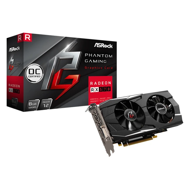 Видеокарта ASRock RX570 PG D RADEON RX570 8G OC/H 8 ГБ