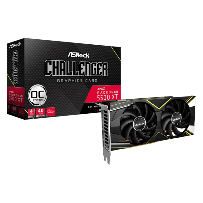 Видеокарта ASRock Radeon RX 5500 XT Challenger D 4G OC RX5500XT CLD 4GO 4 ГБ