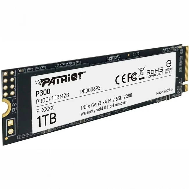Внутренний накопитель Patriot P300 P300P1TBM28 SSD (твердотельные), 1 ТБ, M.2, PCIe