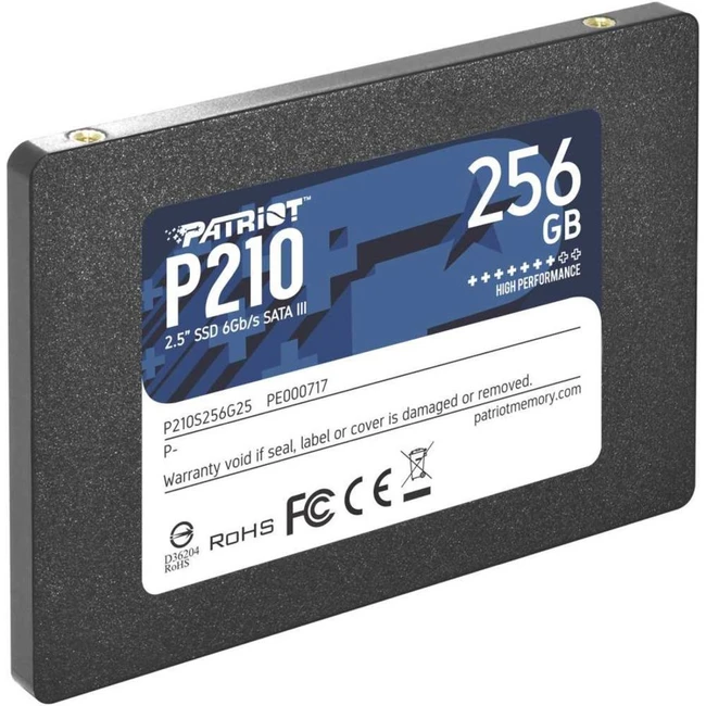 Внутренний накопитель Patriot P210 P210S256G25 SSD (твердотельные), 256 ГБ, 2.5 дюйма, SATA