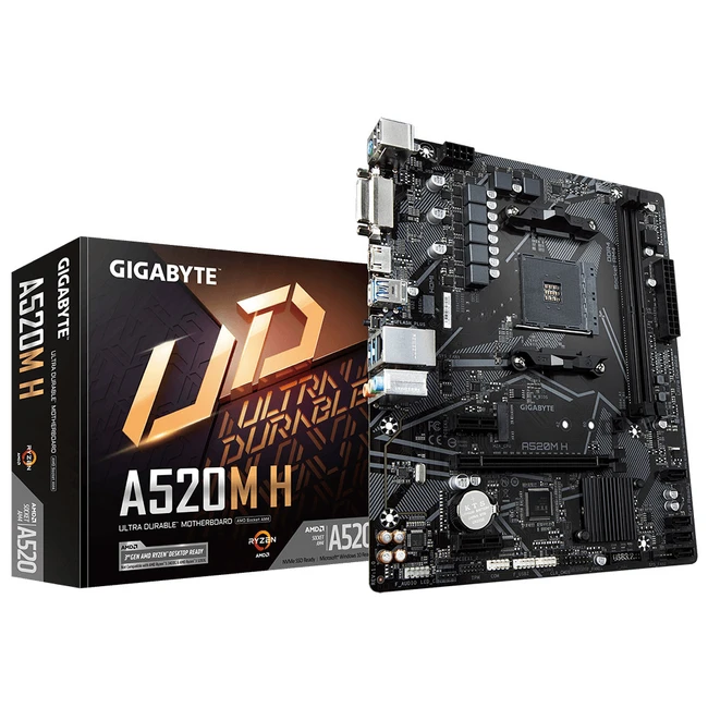 Материнская плата Gigabyte A520M H (Micro-ATX, AMD AM4)