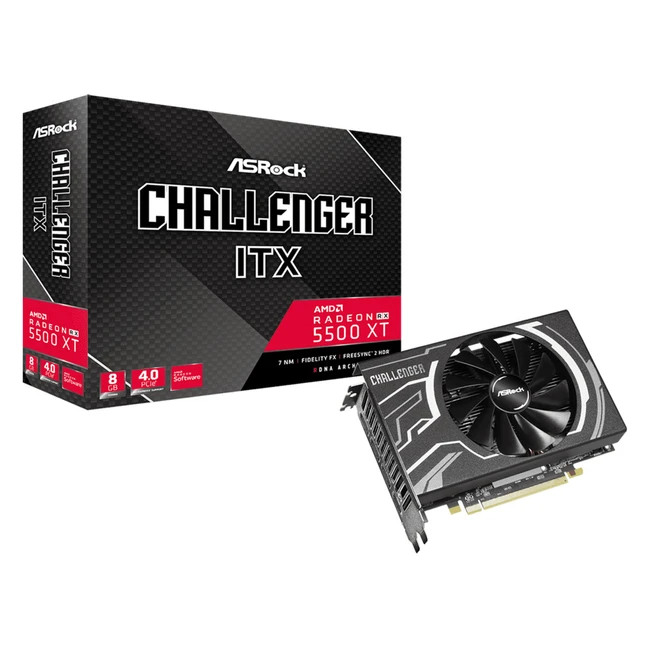 Видеокарта ASRock RADEON RX 5500 XT Challenger ITX 8G RX5500XT CLI 8G 8 ГБ