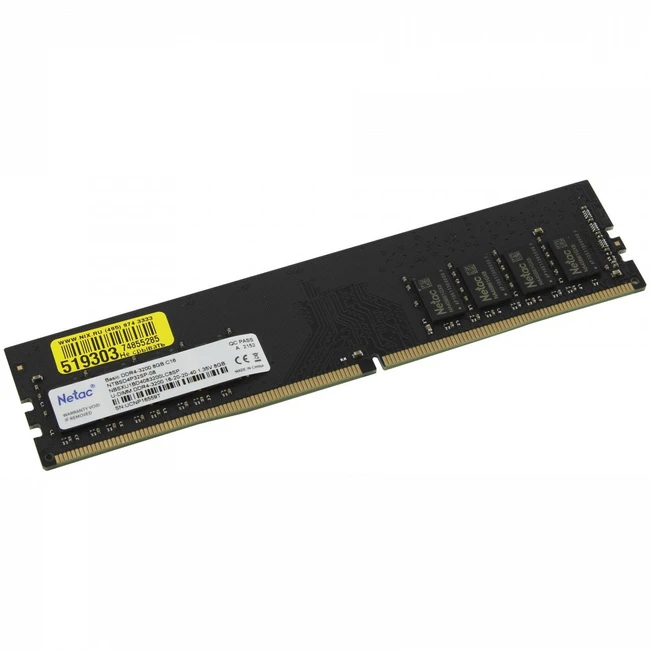ОЗУ Netac Basic NTBSD4P32SP-08 DIMM, DDR4, 8 Гб, 3200 МГц