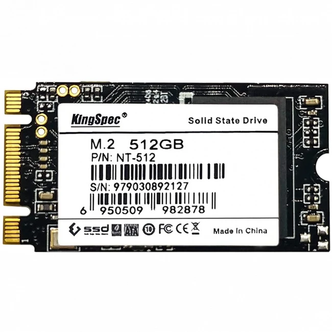 Внутренний жесткий диск KingSpec NT-512 2242 (SSD (твердотельные), 512 ГБ, M.2, SATA)